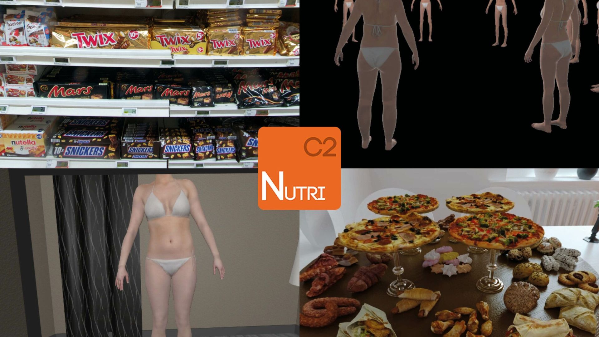 Montage d’aliments et de silhouettes pour le programme C2Nutri