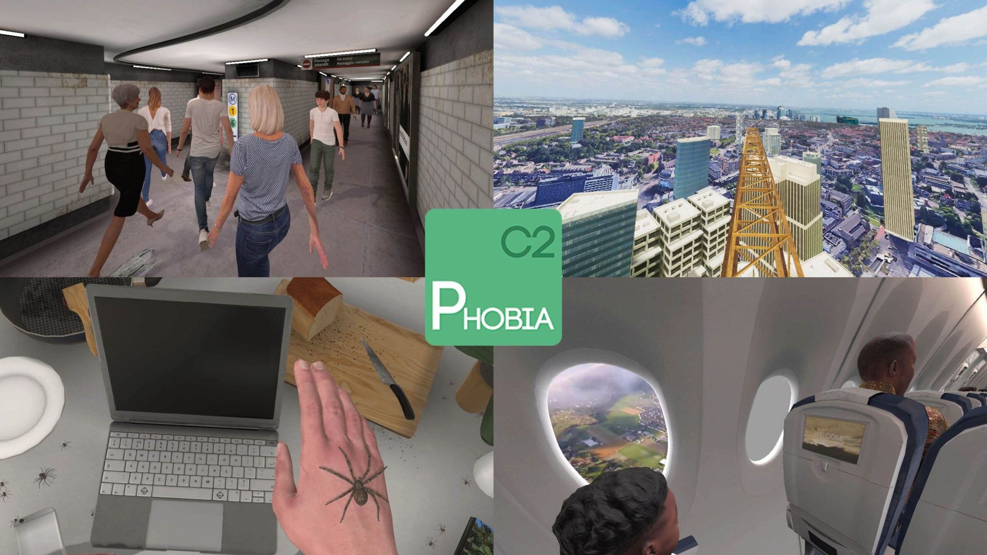Montage de scènes thérapeutiques C2Phobia en réalité virtuelle