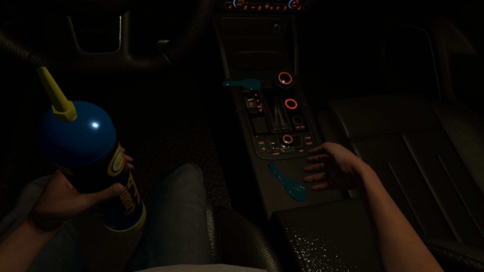 車内での亜酸化窒素使用を再現したバーチャルリアリティ（VR）