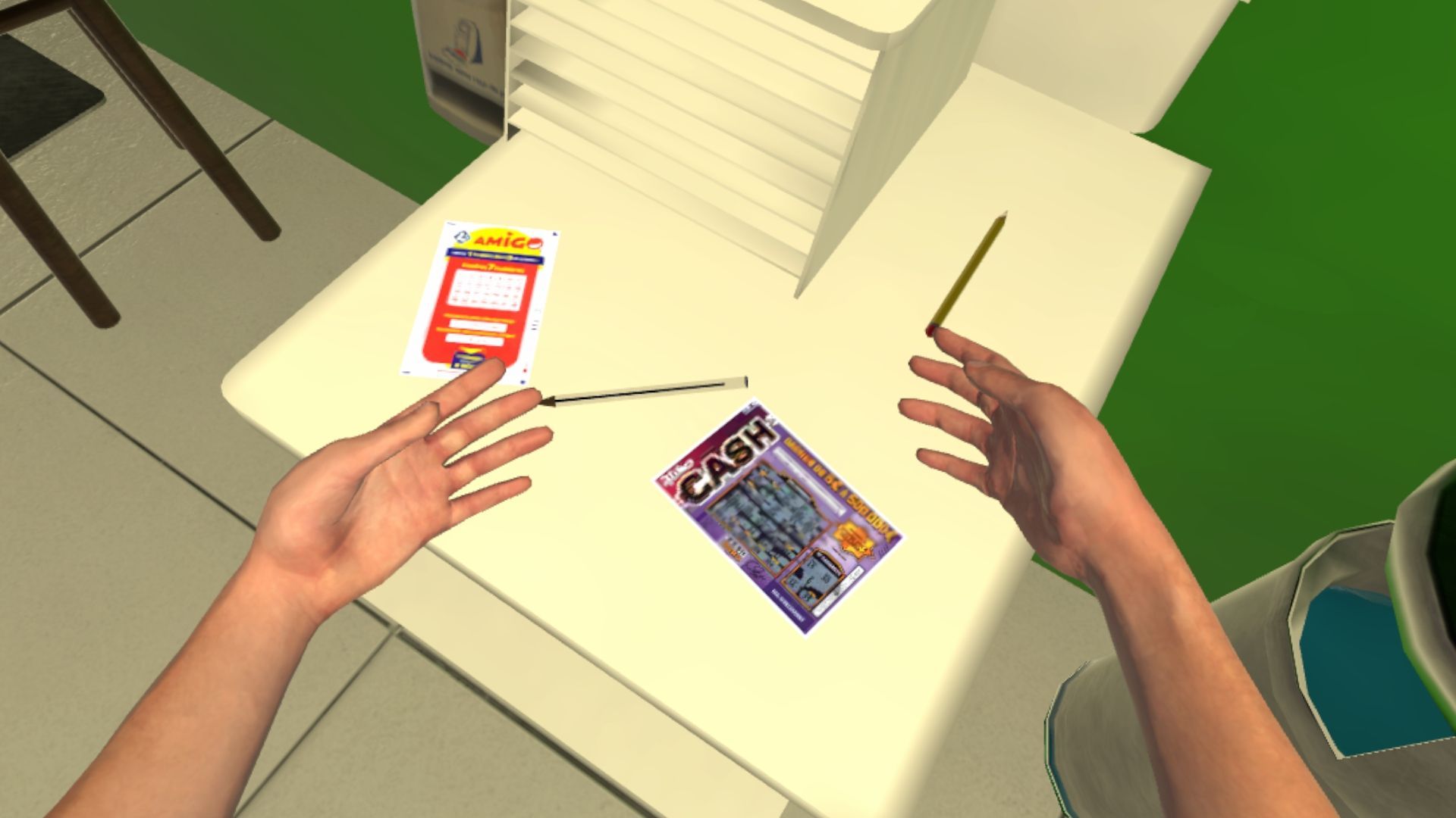 Lottery game shop in a virtual simulation