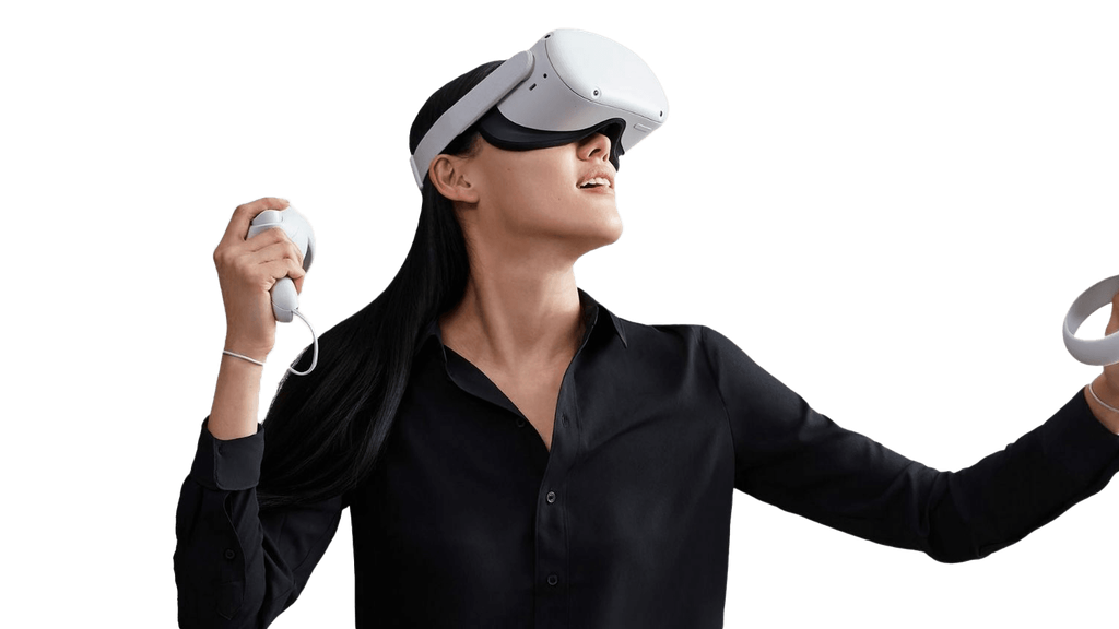 Femme portant un casque de réalité virtuelle