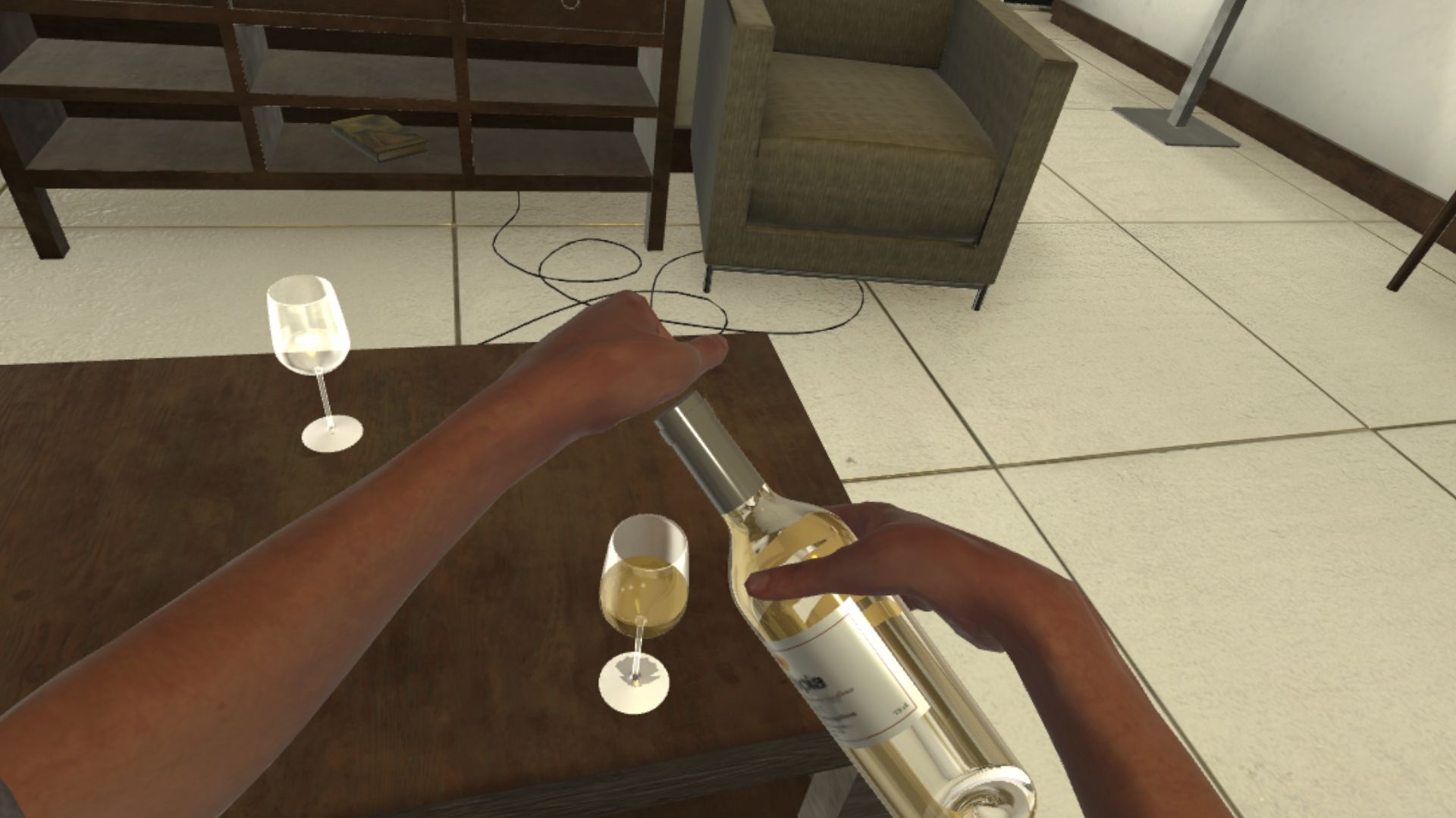 Alcool et accessoires sur une table d’appartement