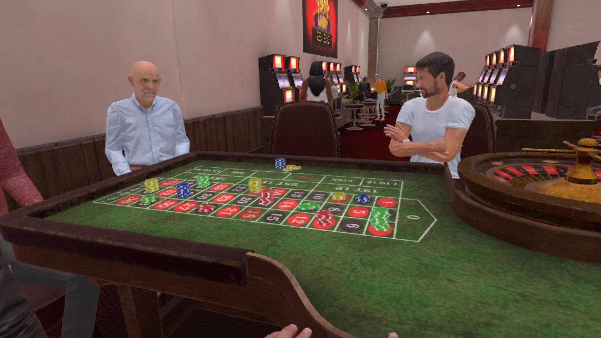 Spieler an einem Roulettetisch