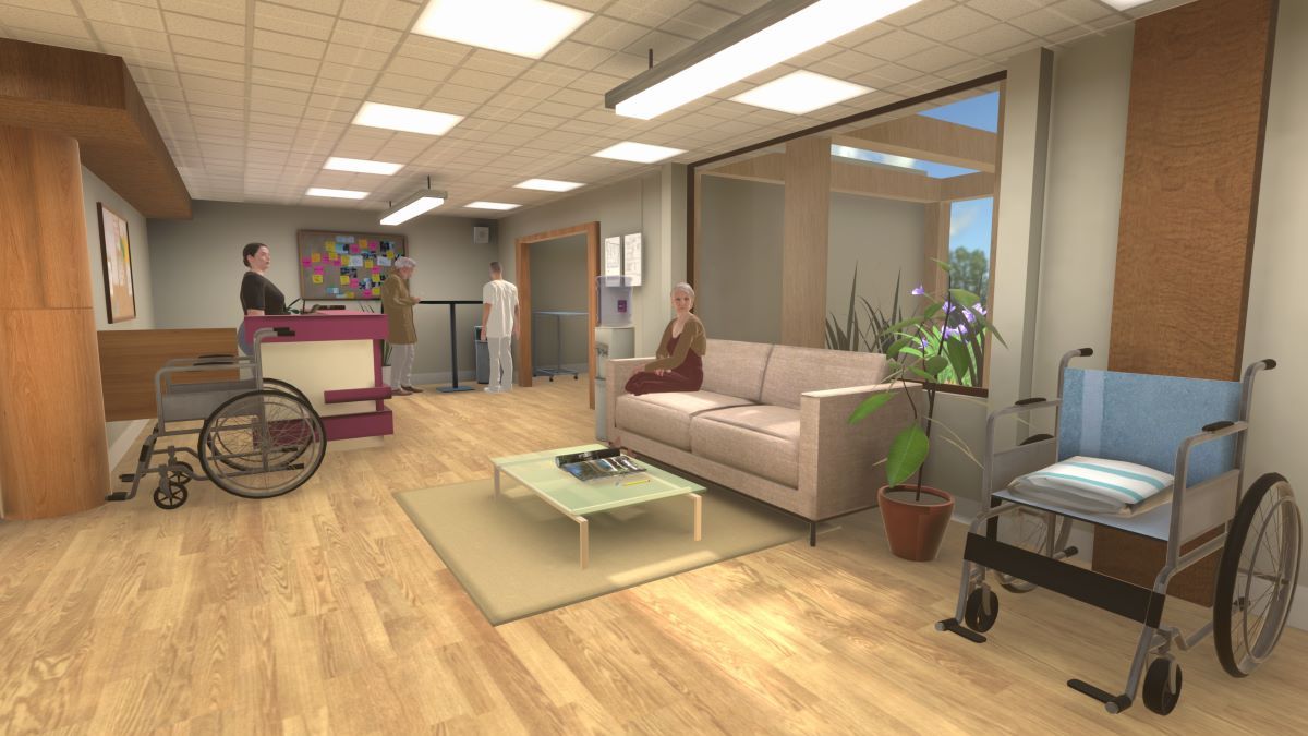 Krankenhauszimmer für eine Desorientierungssimulation