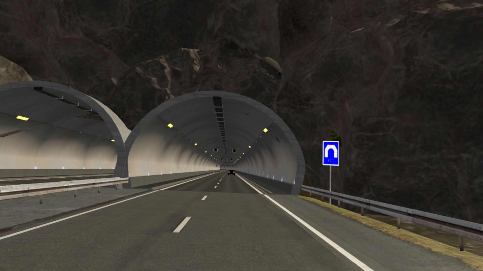 Conducción por un túnel de carretera en realidad virtual