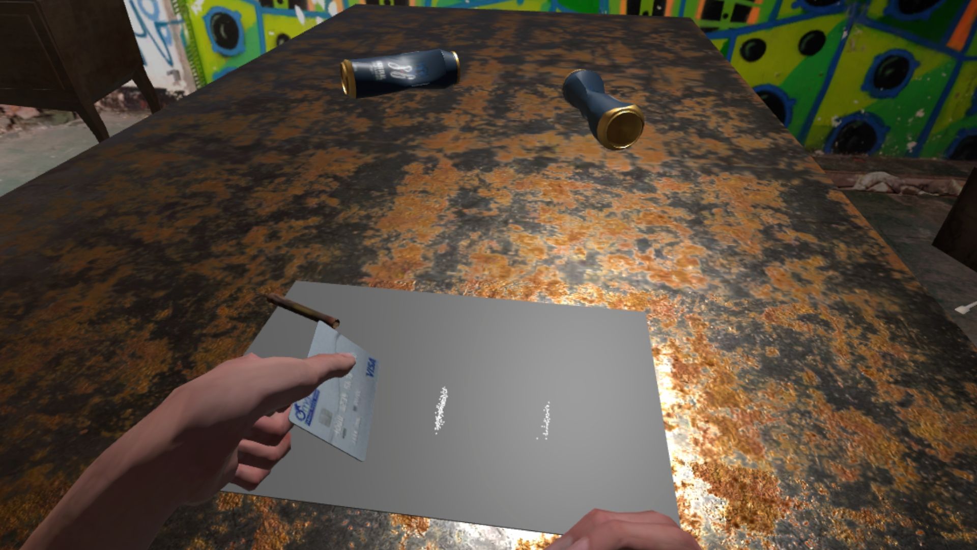 Consommation de cocaïne dans un squat en réalité virtuelle