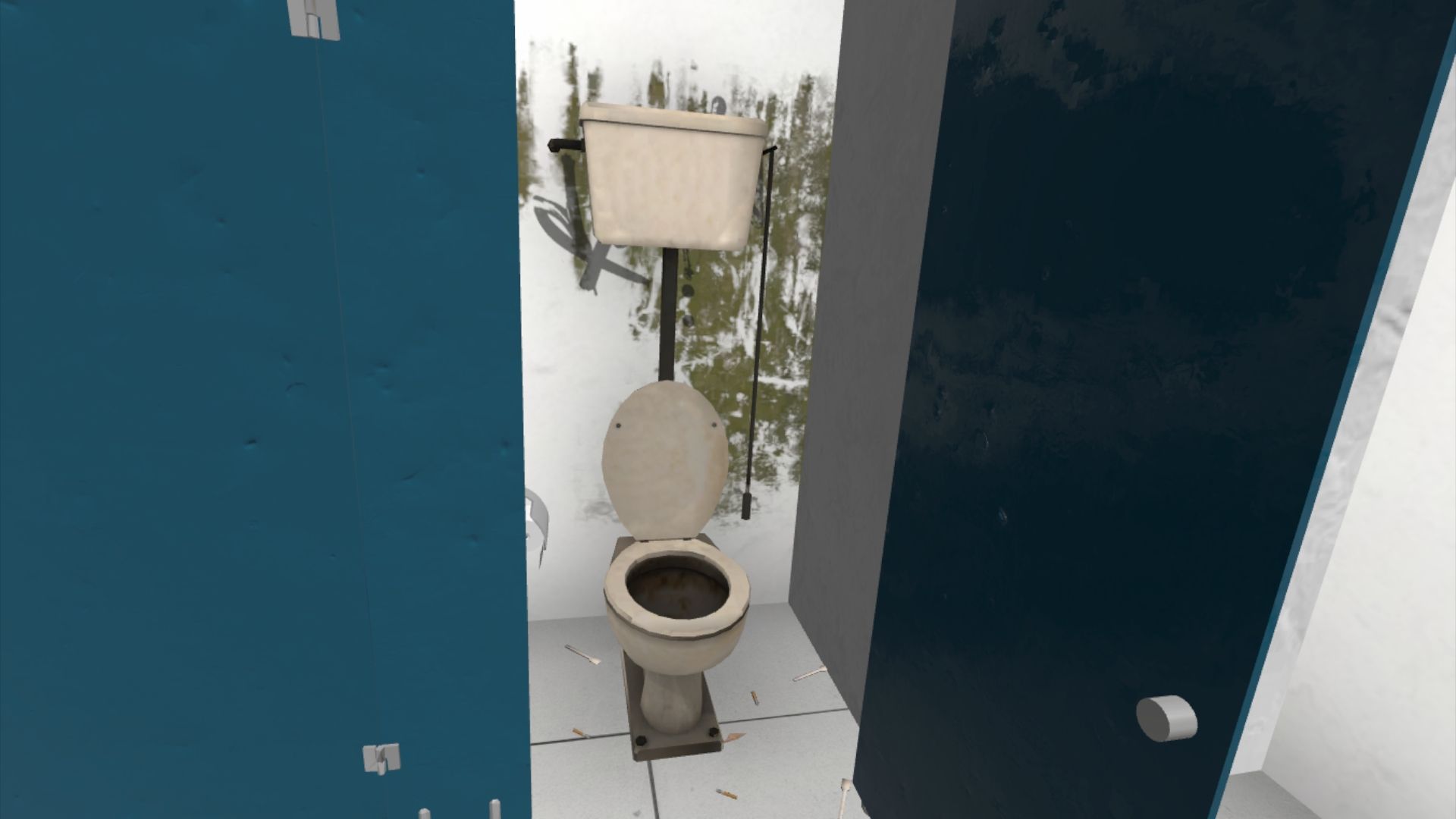 Toilettes d’hôpital sales dans une simulation virtuelle