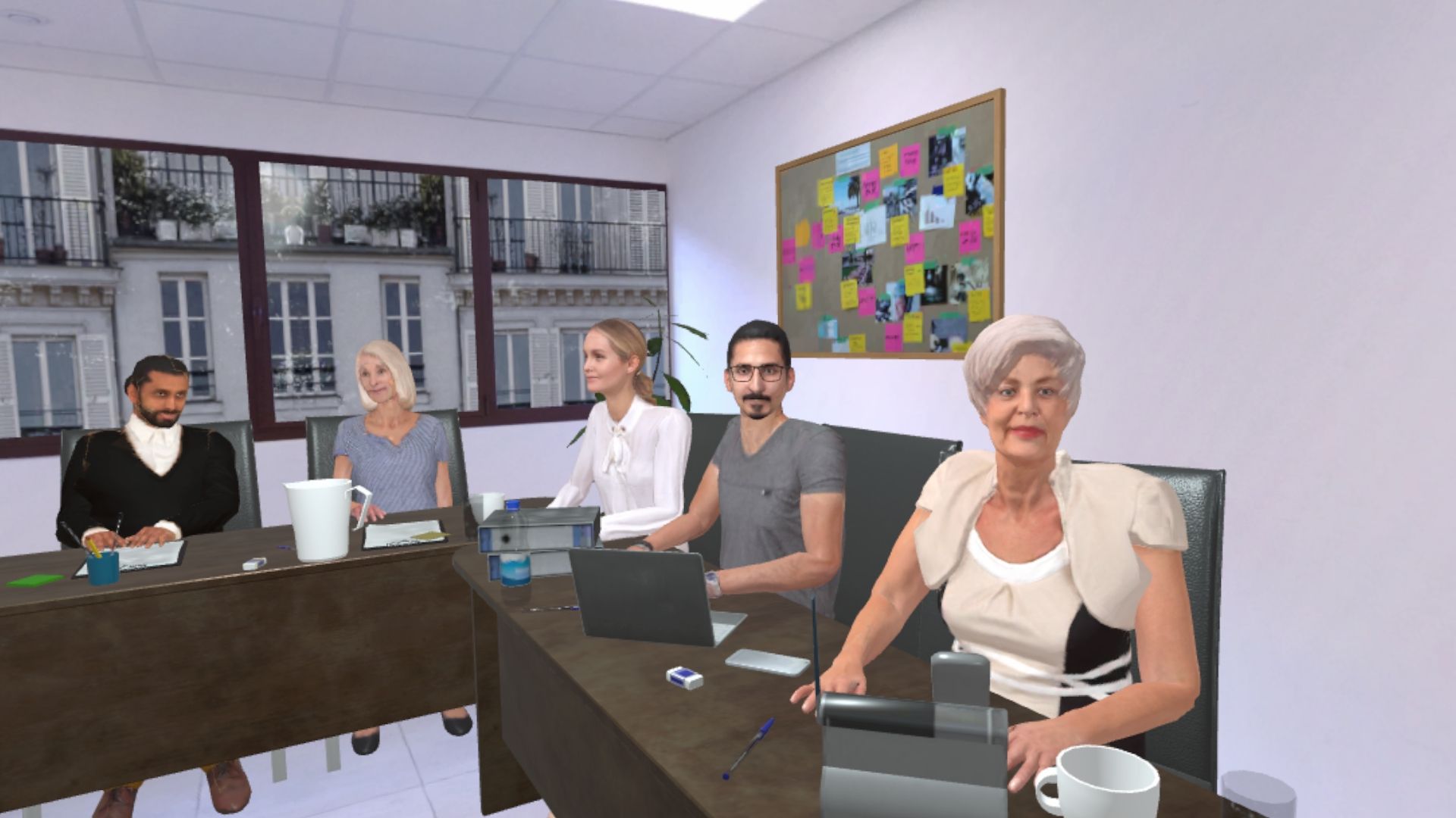 Participants distraits autour d’une table de réunion