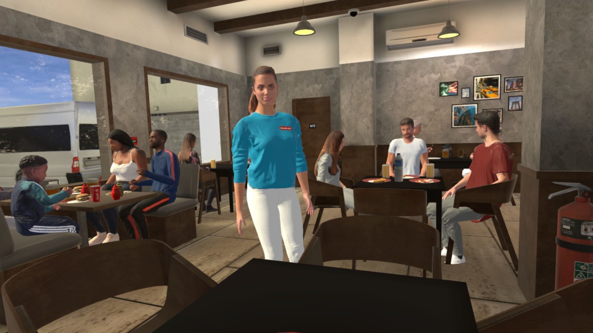 Cliente s’adressant au personnel d’un restaurant