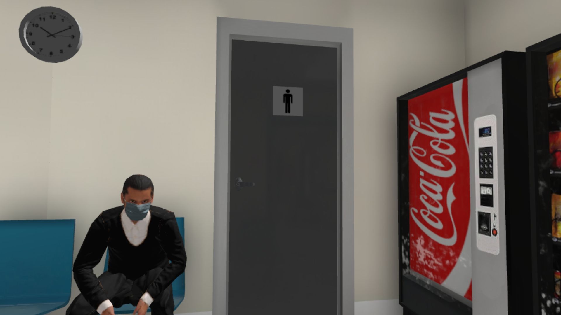 Patient nauséeux assis dans une salle d’attente d’hôpital