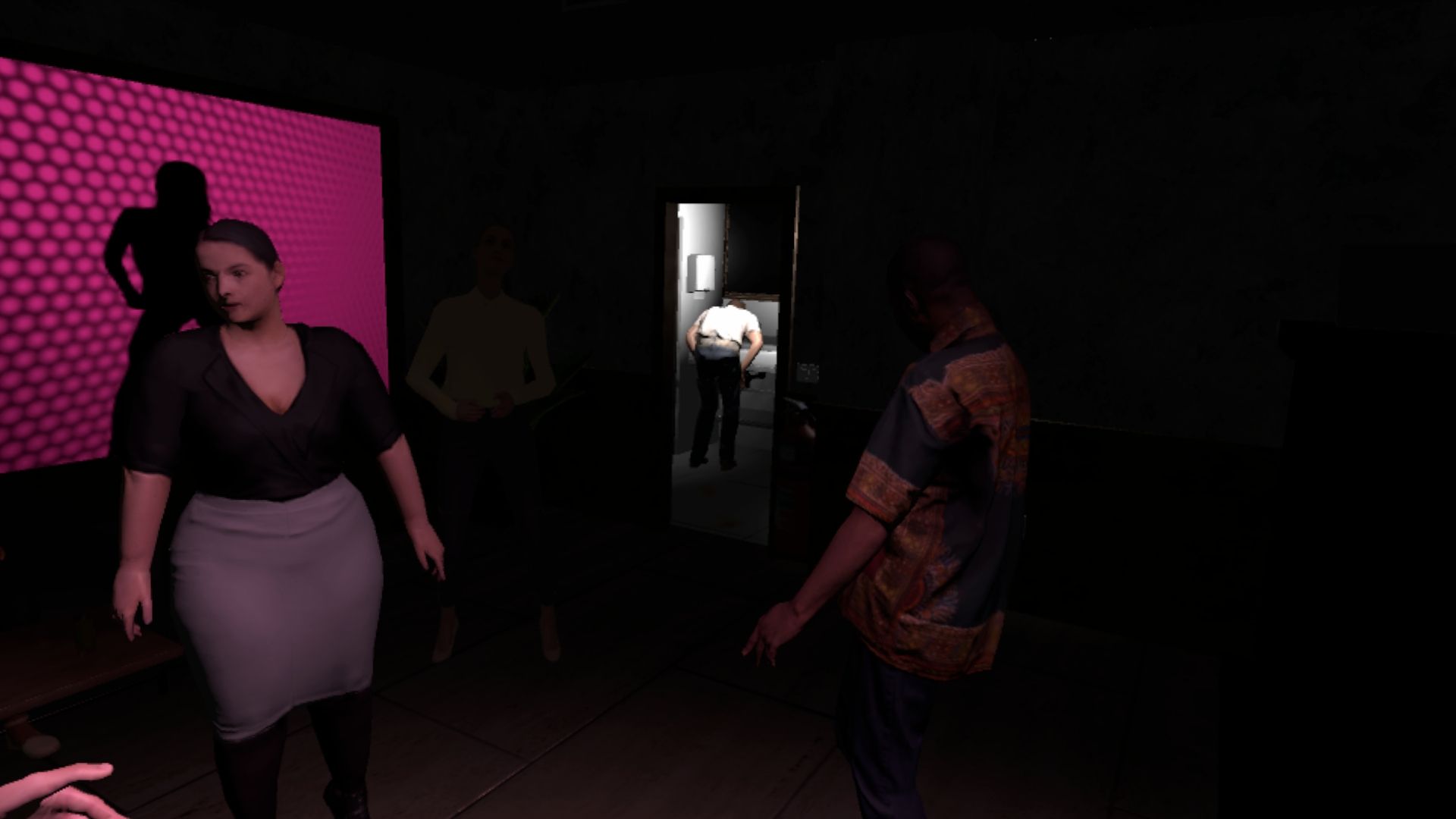 Personne malade dans une boîte de nuit sombre