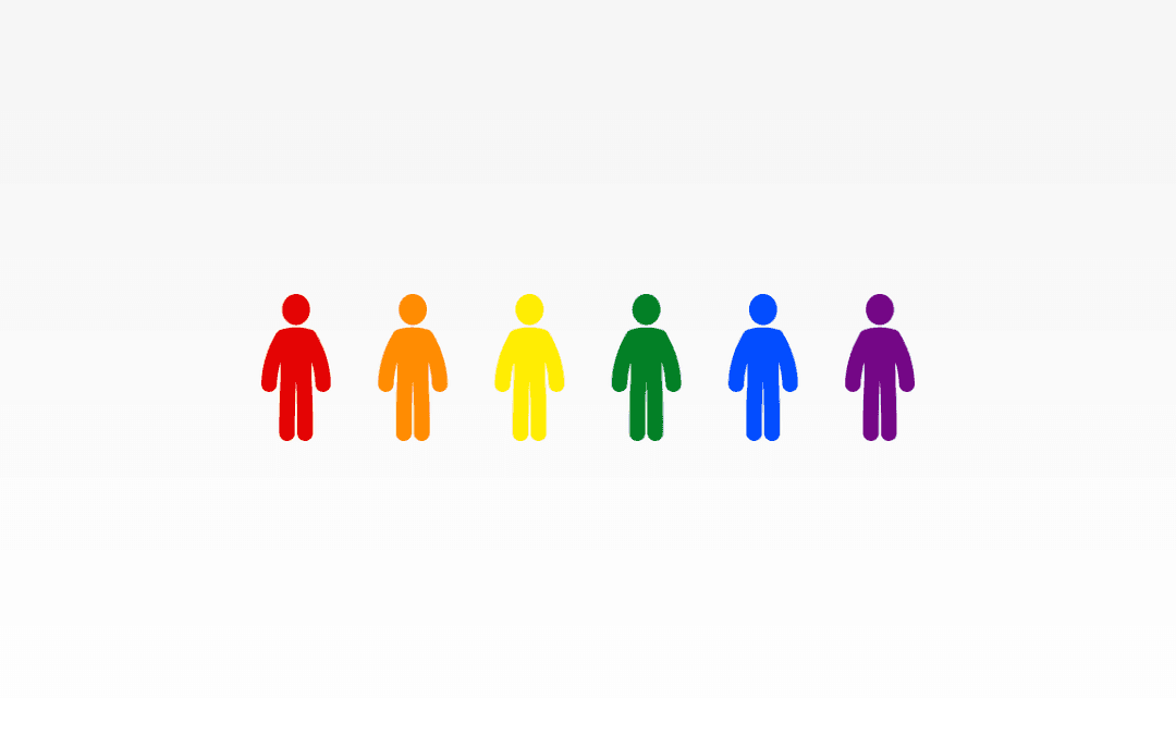 Personensymbole in Regenbogenfarben