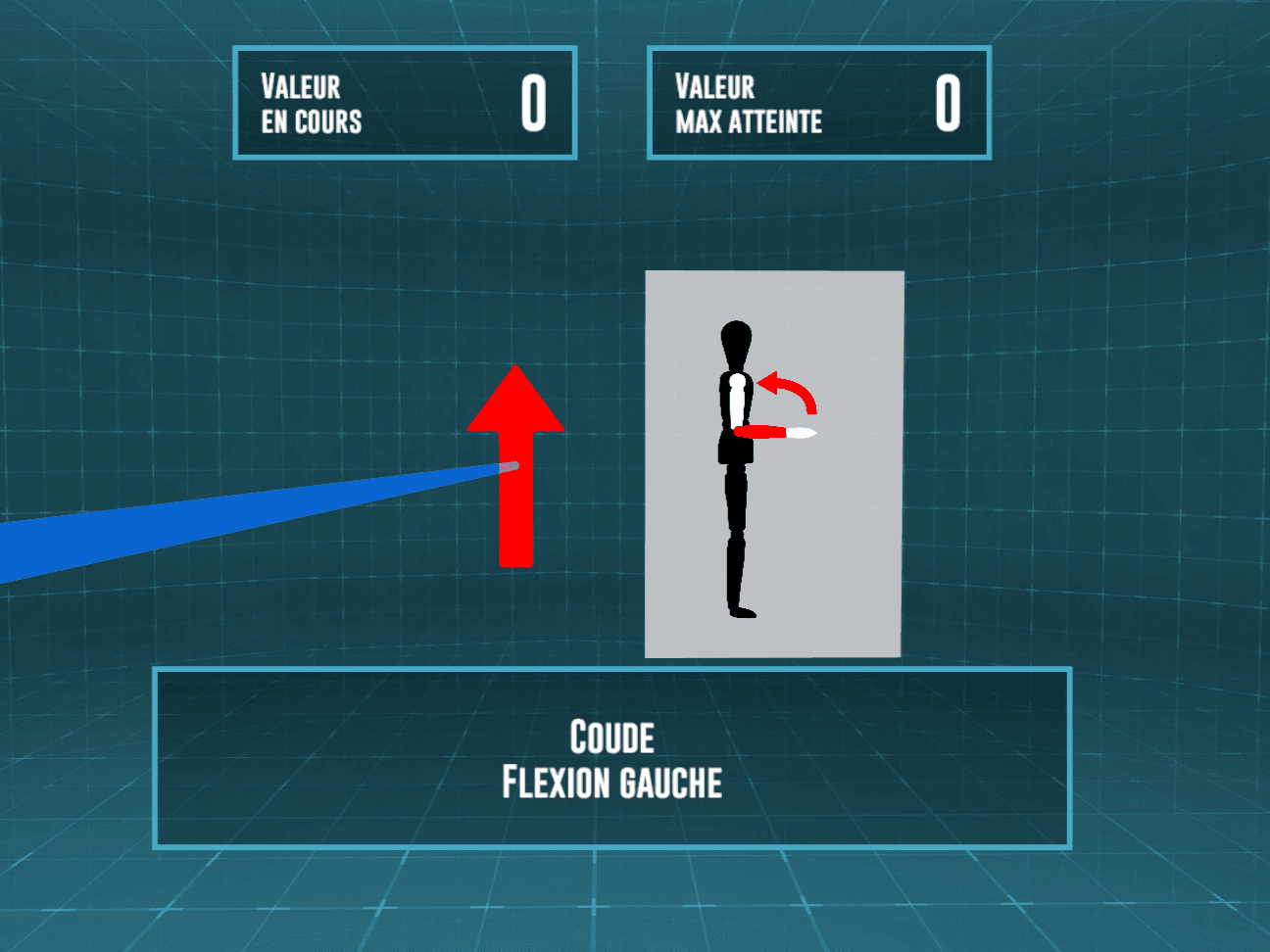 Exercice virtuel de flexion du coude gauche
