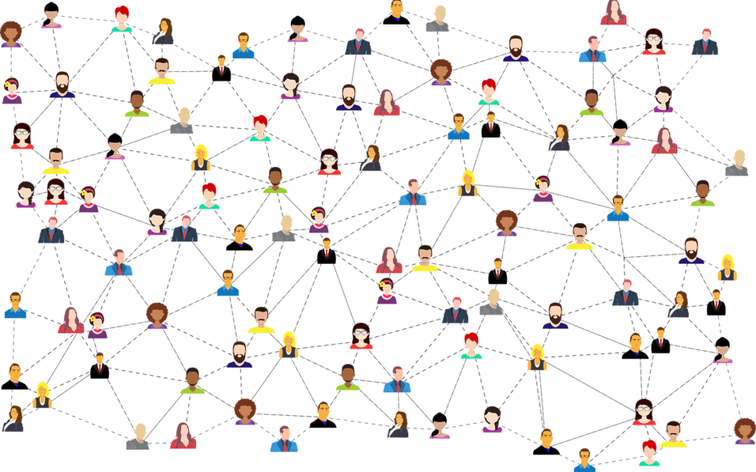 Red de perfiles conectados en las redes sociales